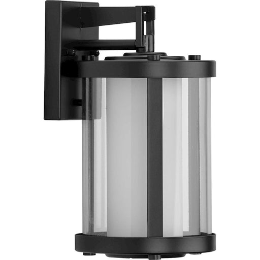 Progress Lighting Irondale 1-Light Wall Lantern, Black/Clear