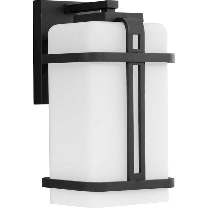 Progress Lighting Ellery 7"W Outdoor Wall Lantern, Black/Opal - P560169-031