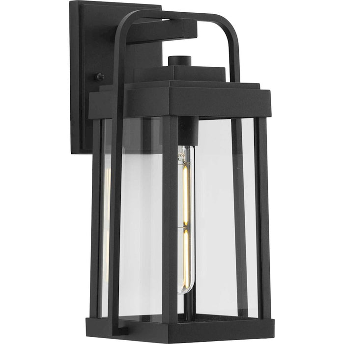 Progress Walcott 1 Light 14" Outdoor Wall Lantern, Black/Clear - P560286-031