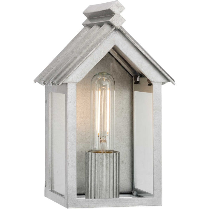 Progress Point Dume Dunemere 1Lt Small Wall Lantern, Galv/Clear - P560302-141