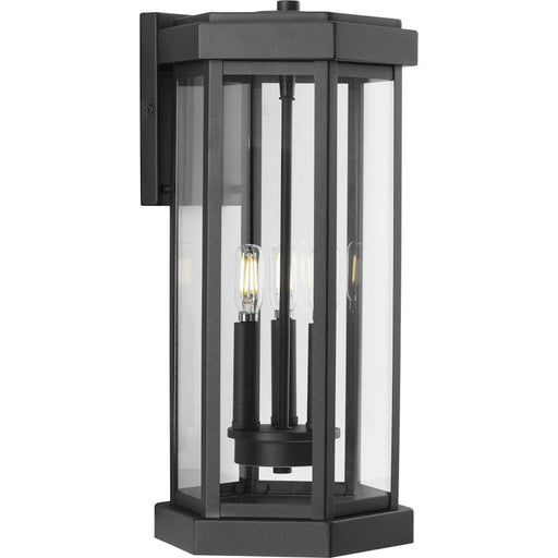 Progress Lighting Ramsey 3 Light Outdoor Wall Lantern, Black/Clear - P560339-031