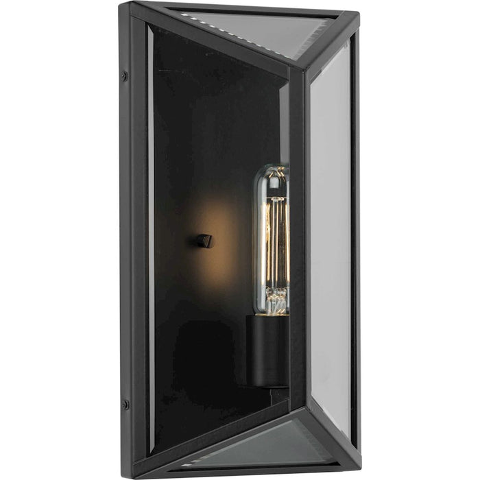 Progress Bristol 7.5"W Medium Outdoor Wall Lantern, Black/Beveled - P560359-31M