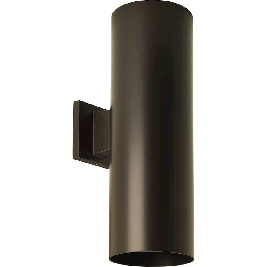 Progress Cylinder 2 Light 6" Outdoor LED Up/Down Wall Lantern, BZ - P5642-20-30K