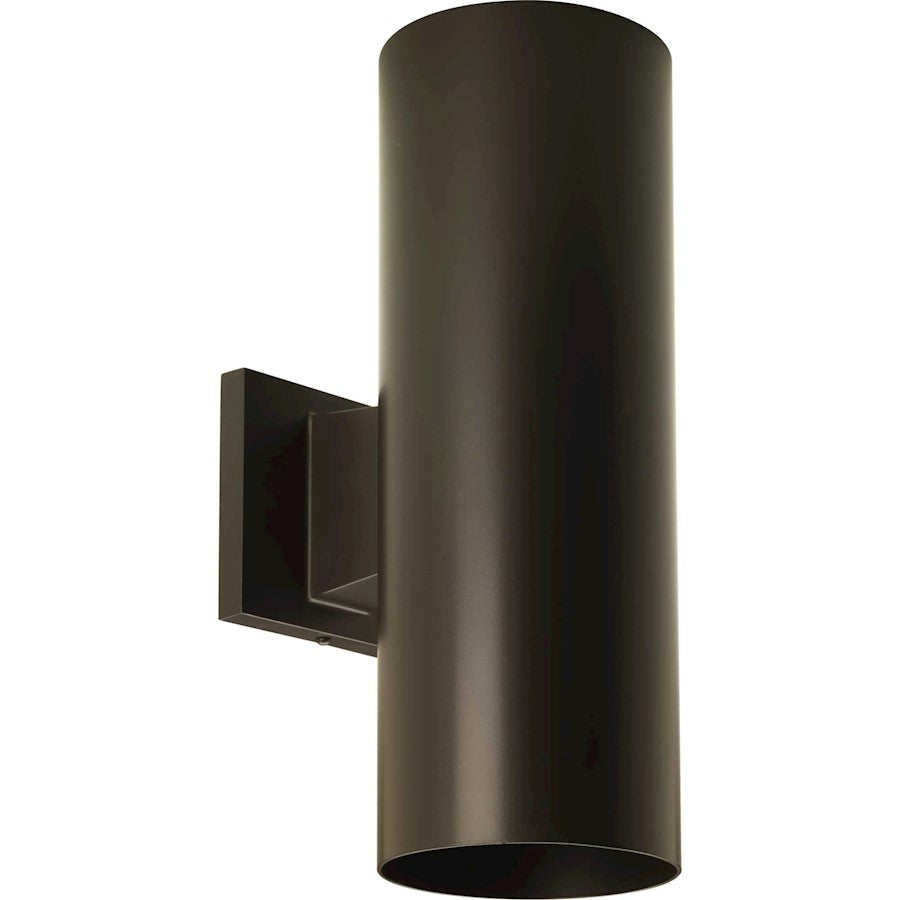 Progress Cylinder 2 Light 5" Outdoor LED Up/Down Wall Lantern, BZ - P5675-20-30K