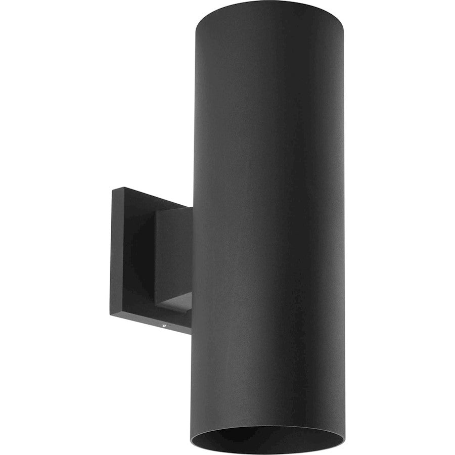 Progress Cylinder 2 Light 5" Outdoor LED Up/Down Wall Lantern, BK - P5675-31-30K