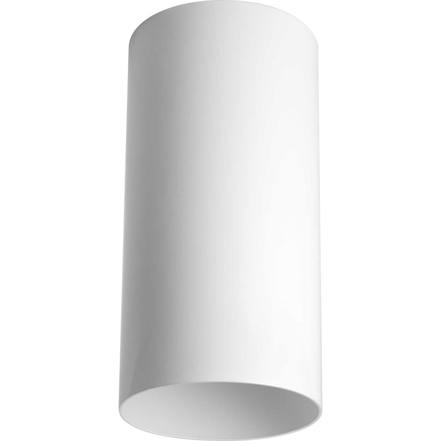 Progress Cylinder 1 Light 6" Outdoor LED Flush Mount, White - P5741-30-30K