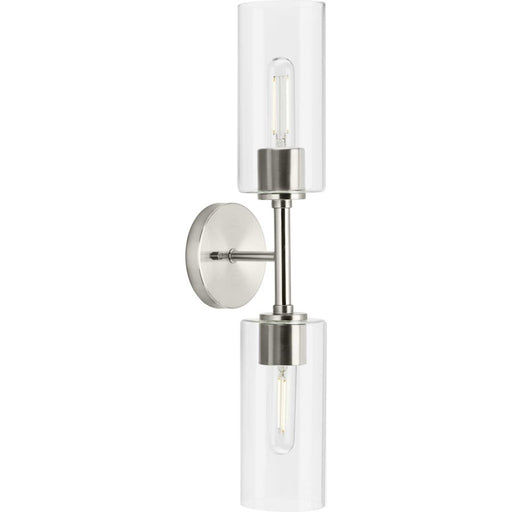 Progress Lighting Cofield 2 Light Wall Bracket, Nickel/Clear - P710115-009