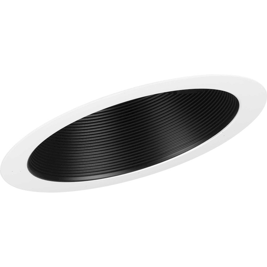 Progress 1 Lt 6" Recessed Sloped Ceiling Step Baffle Trim, Black - P806008-031