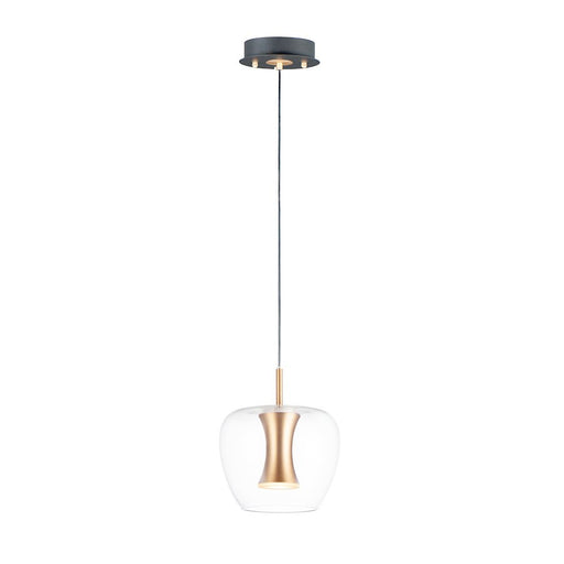 ET2 Lighting Newton LED 1-Light Pendant, Black/Gold - E24162-18BKGLD