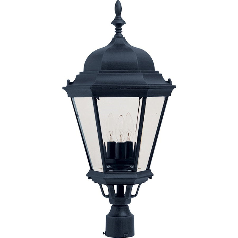Maxim Westlake Cast 3-Light Outdoor Pole/Post Lantern, Black - 1007BK