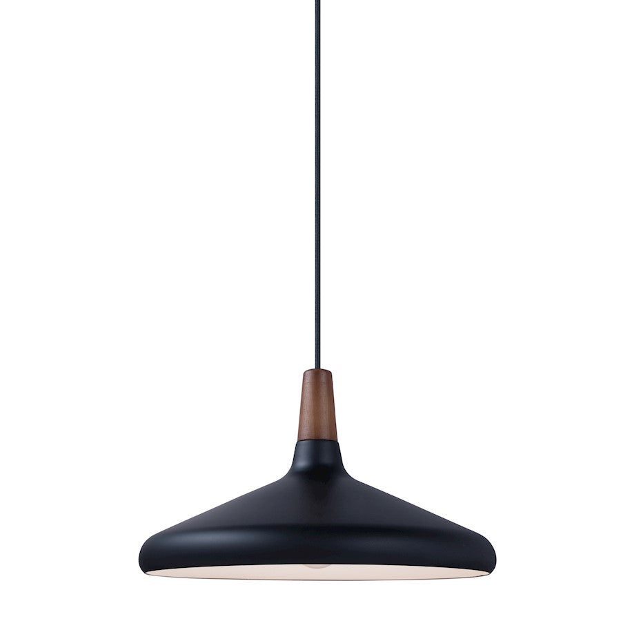Maxim Lighting Nordic 1-Light Large Pendant, Walnut/Black - 11354WNBK