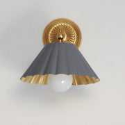 Maxim Primrose 1-Light Wall Sconce | Dark Grey and Gold Leaf Steel | Bedroom & Hallway Accent Light | 10 x 11 in | Model MX18051DGGL