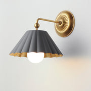 Maxim Primrose 1-Light Wall Sconce | Dark Grey and Gold Leaf Steel | Bedroom & Hallway Accent Light | 10 x 11 in | Model MX18051DGGL