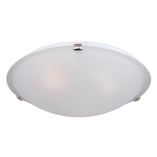 Maxim Malaga 16in 3-Light Flush Mount | Transitional Satin Nickel and Frosted Glass | Bedroom & Hallway | 16 x 16 x 4 in | Model MX2681FTSN