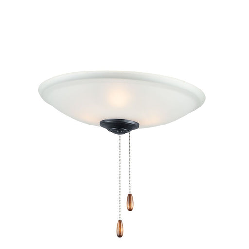 Maxim Fan Light Kit 12in 3-Light Ceiling Fan Light Kit | Transitional Black and Frosted Glass | Bedroom & Living Room | Model MXFKT213FTBK