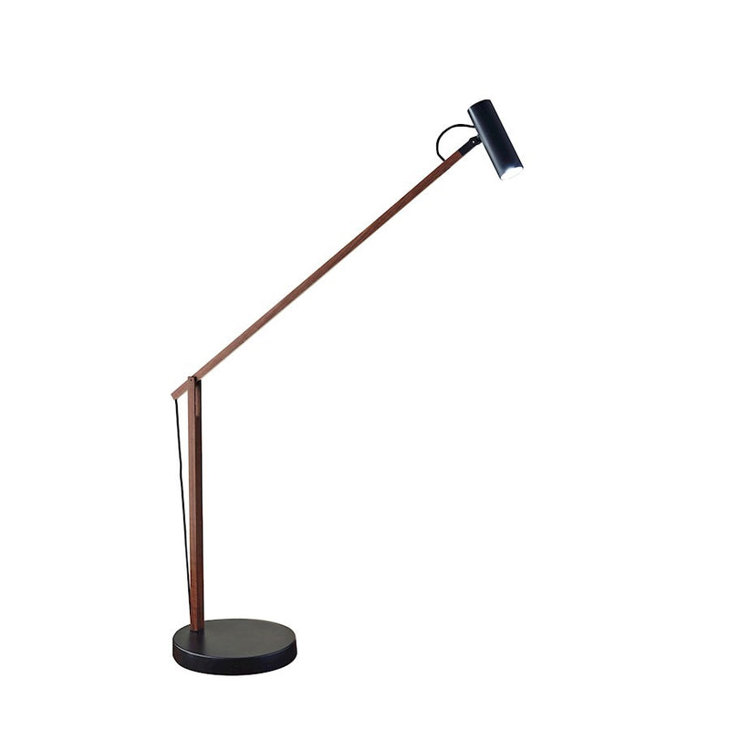 OPEN BOX ITEM: Adesso ADS360 Crane LED Desk Lamp, Walnut Wood/Black