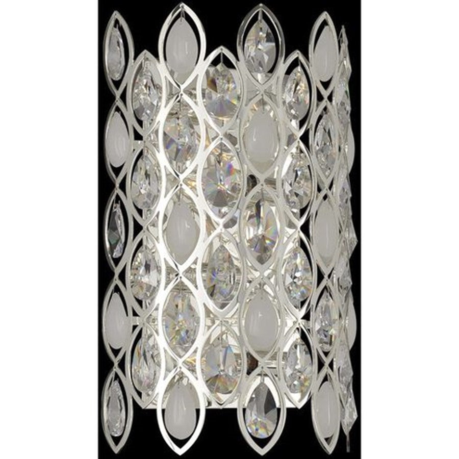 OPEN BOX: Allegri Prive 4-Lt Wall Bracket, Silver/Crystal - 028720-014-FR001