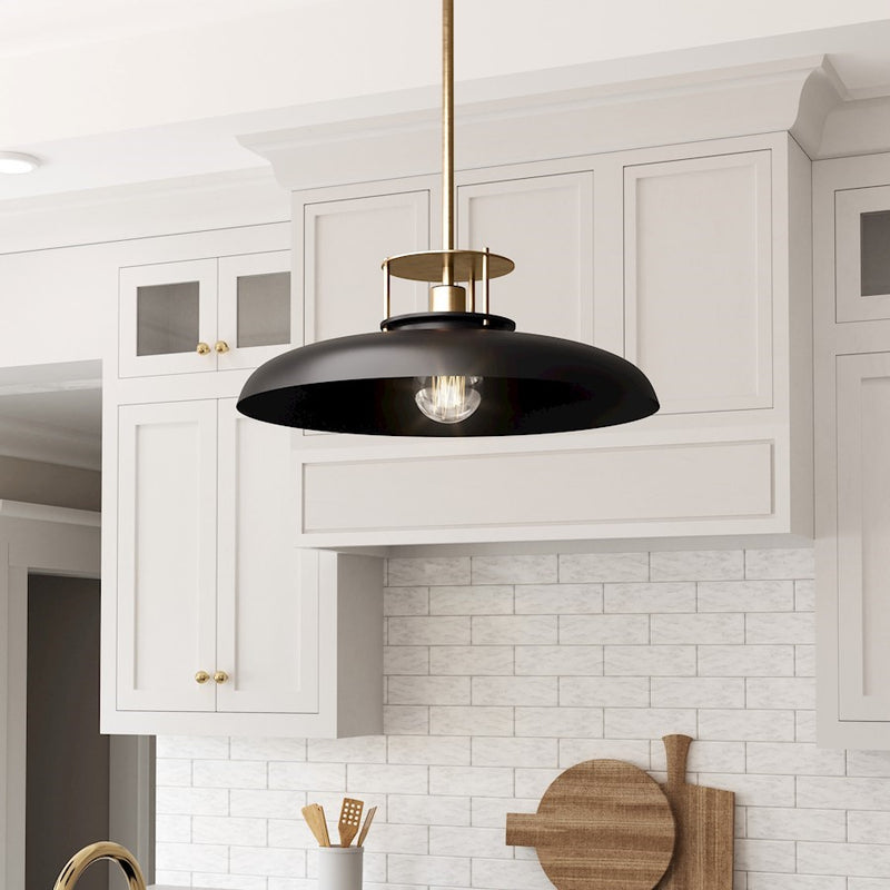OPEN BOX: Brio Lighting Beacon 1 Light Chandelier, Gold/Black