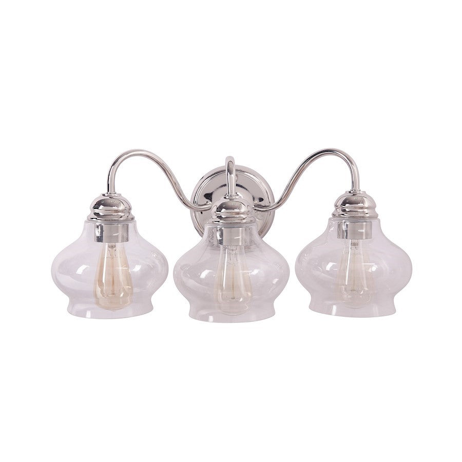 OPEN BOX ITEM: Craftmade Yorktown 3 Light Vanity, Nickel/Antique
