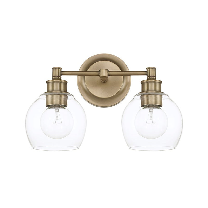 OPEN BOX ITEM: Capital Lighting Mid-Century 2 Light Vanity, Brass