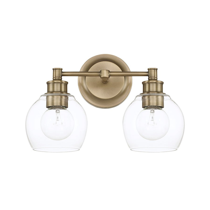 OPEN BOX ITEM: Capital Lighting Mid-Century 2 Light Vanity, Brass