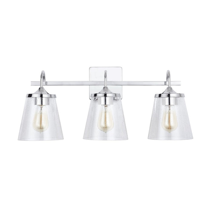 OPEN BOX: Capital Lighting 3-Light Vanity, Chrome/Clear Seeded - 139132CH-496