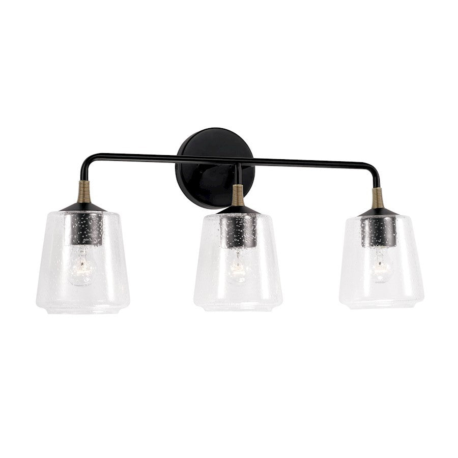 OPEN BOX ITEM: Capital Lighting Amara 3-Lt Vanity, BK/BS/Seed
