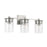 OPEN BOX: Capital Lighting Mason 3 Light Vanity, Nickel/Clear - 146831BN-532