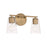 OPEN BOX:HomePlace Lighting Portman 2 Light Vanity, Brass/Clear - 148621AD-537