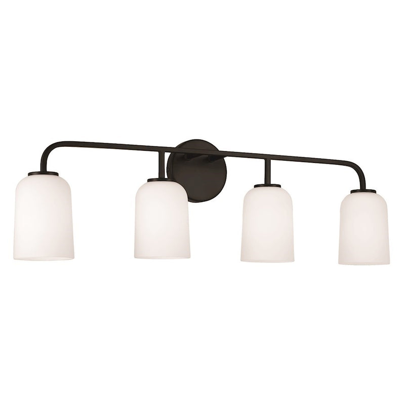 OPEN BOX: HomePlace Lawson 4LT Vanity, Black/Soft White - CL148841MB-542