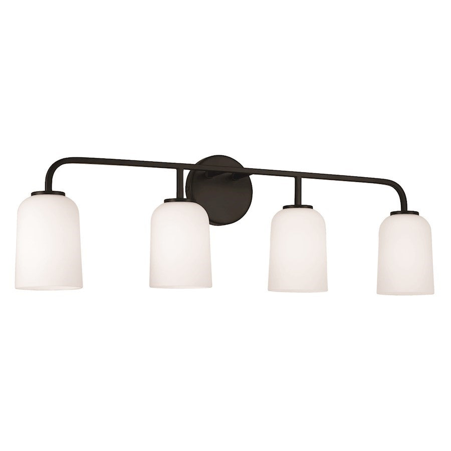 OPEN BOX: HomePlace Lawson 4LT Vanity, Black/Soft White - CL148841MB-542
