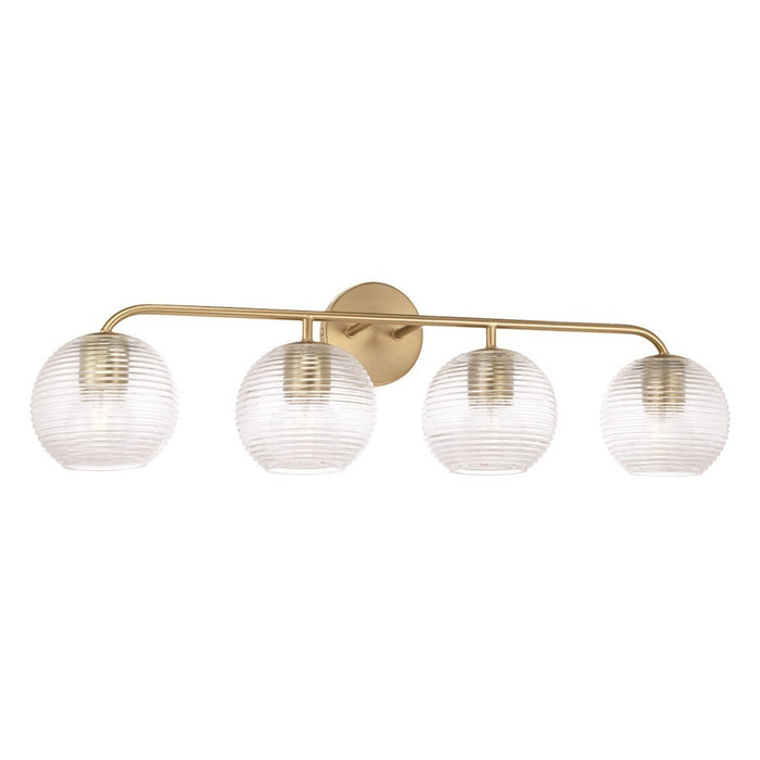 OPEN BOX: Capital Lighting Dolan 4 Light Vanity, Brass/Ribbed - 149941MA-544