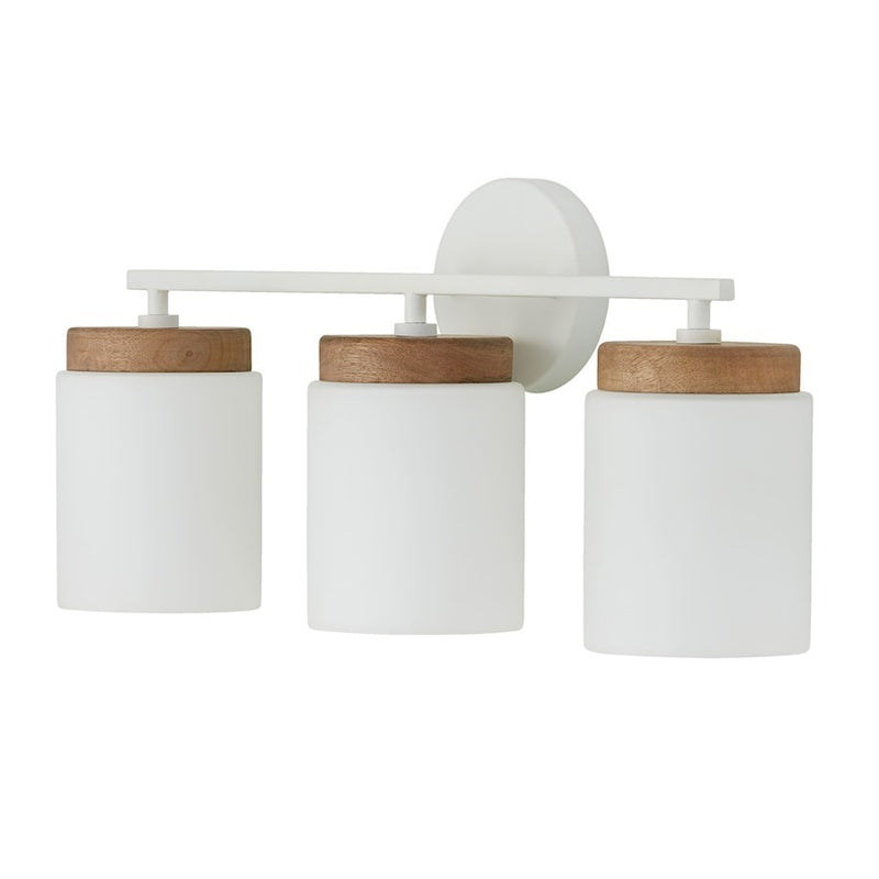 OPEN BOX: Capital Lighting Liam 3Lt Vanity, Light Wood/White - 150931LT-547