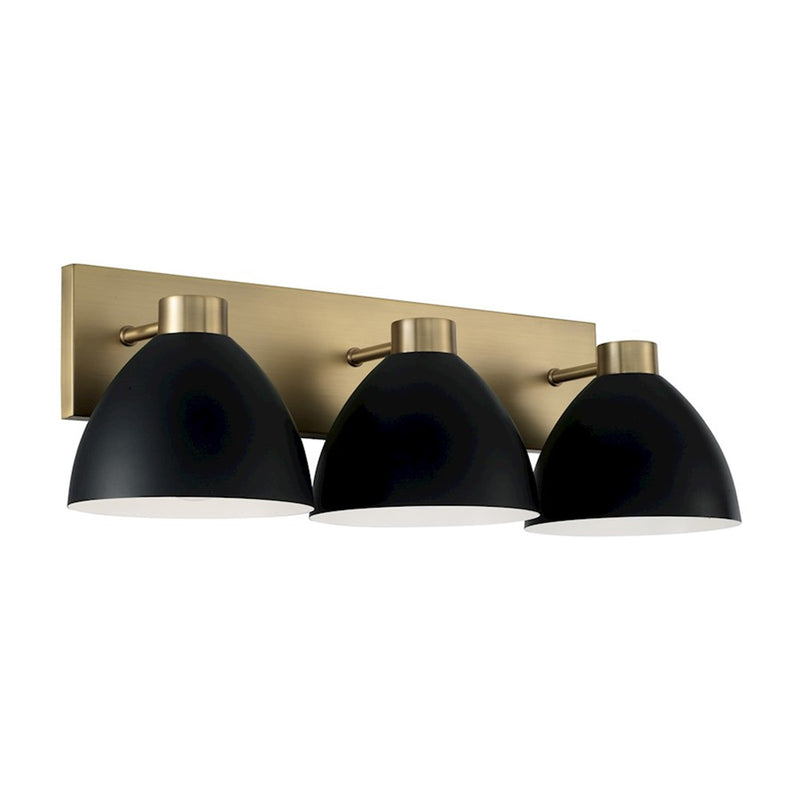 OPEN BOX ITEM: HomePlace Ross 3-Light Vanity, Brass/Black