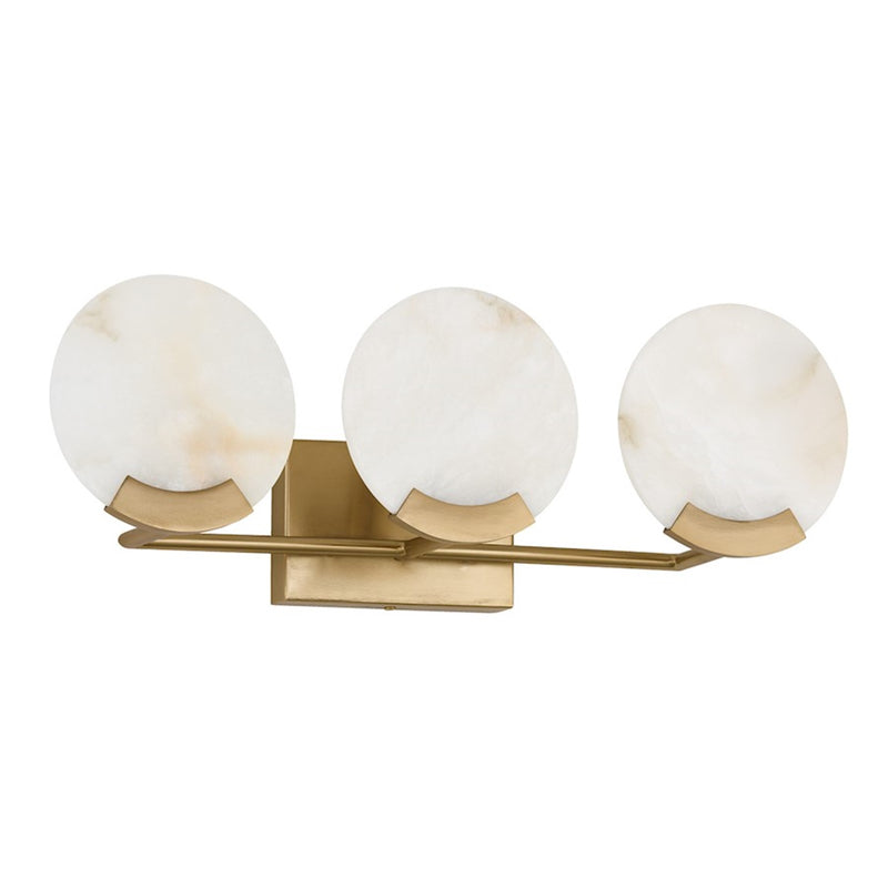 OPEN BOX ITEM: Capital Oriya 3-Light Vanity, Brass/Alabaster