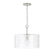 OPEN BOX: Capital Lighting Emerson 15in 1-Light Semi-Flush Mount | Polished Nickel and Seeded Glass | Foyer & Dining Room | Model CL241311PN
