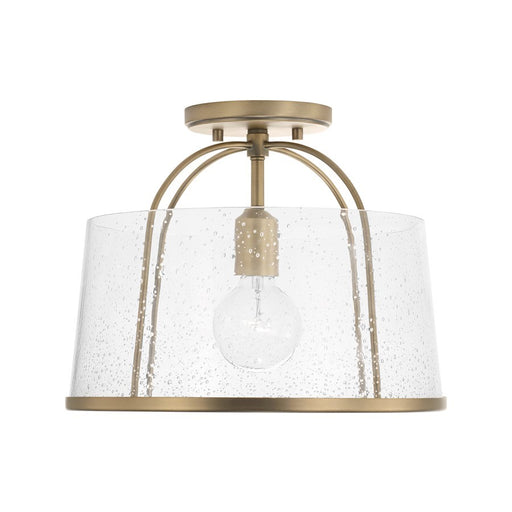 OPEN BOX: Capital Lighting Madison 1 Light Semi Flush, Aged Brass - 247011AD