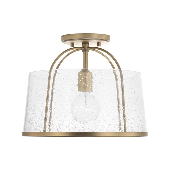 OPEN BOX: Capital Lighting Madison 1 Light Semi Flush, Aged Brass - 247011AD