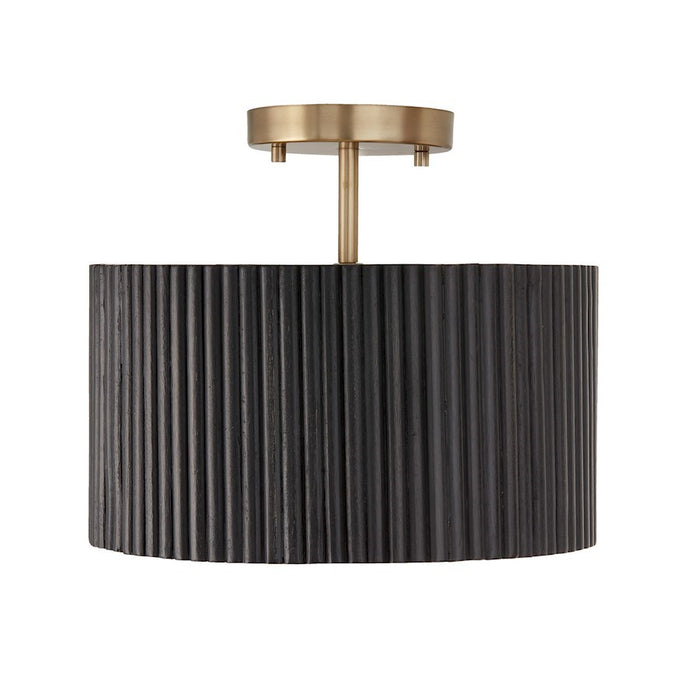 OPEN BOX: Capital Lighting 1 Light Semi Flush, Black Stain/Brass - 250711KR