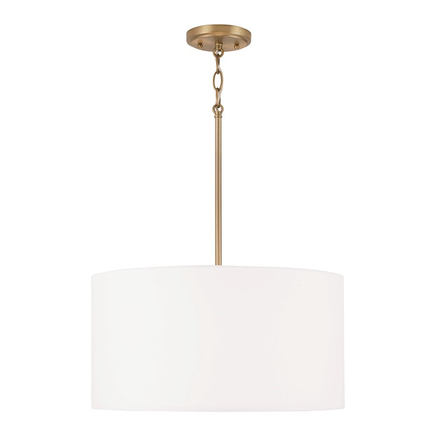 OPEN BOX: HomePlace Alan 3-Lt Pendant, BR/White Stay-Straight - 314632AD-659