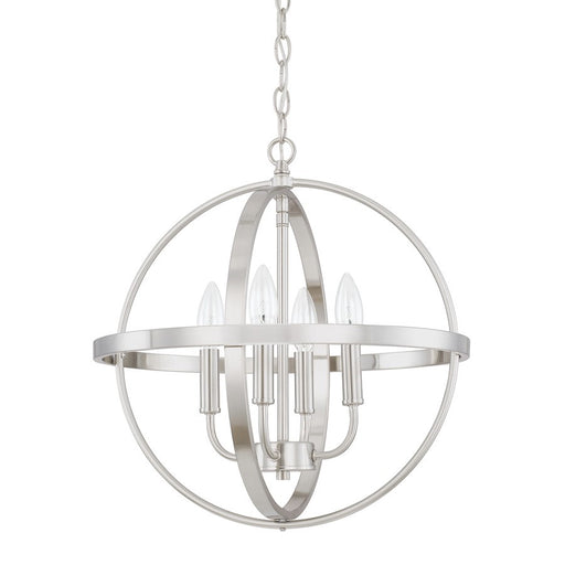 OPEN BOX: HomePlace by Capital Lighting 4 Light Pendant, Nickel - CL317541BN