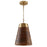 OPEN BOX: Capital Lighting 1 Light Pendant, Medium Wood/Matte Brass - CL330314WR