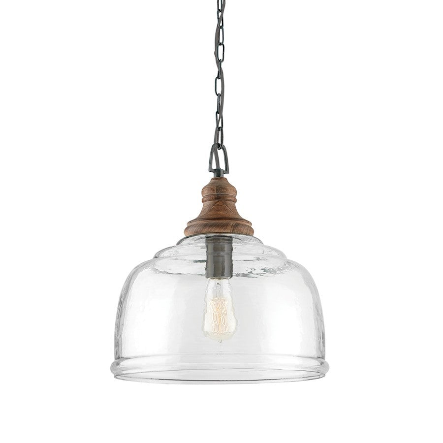 OPEN BOX ITEM: Capital Lighting 1-Light Pendant, Grey Wash Iron Silk