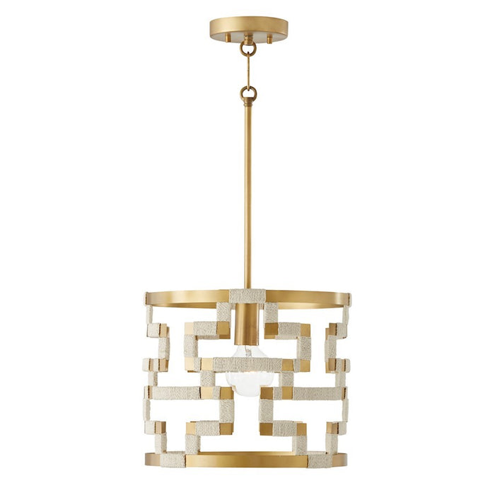 OPEN BOX: Capital Lighting Hala 1 Light Pendant, Bleached Brass - 341011NL