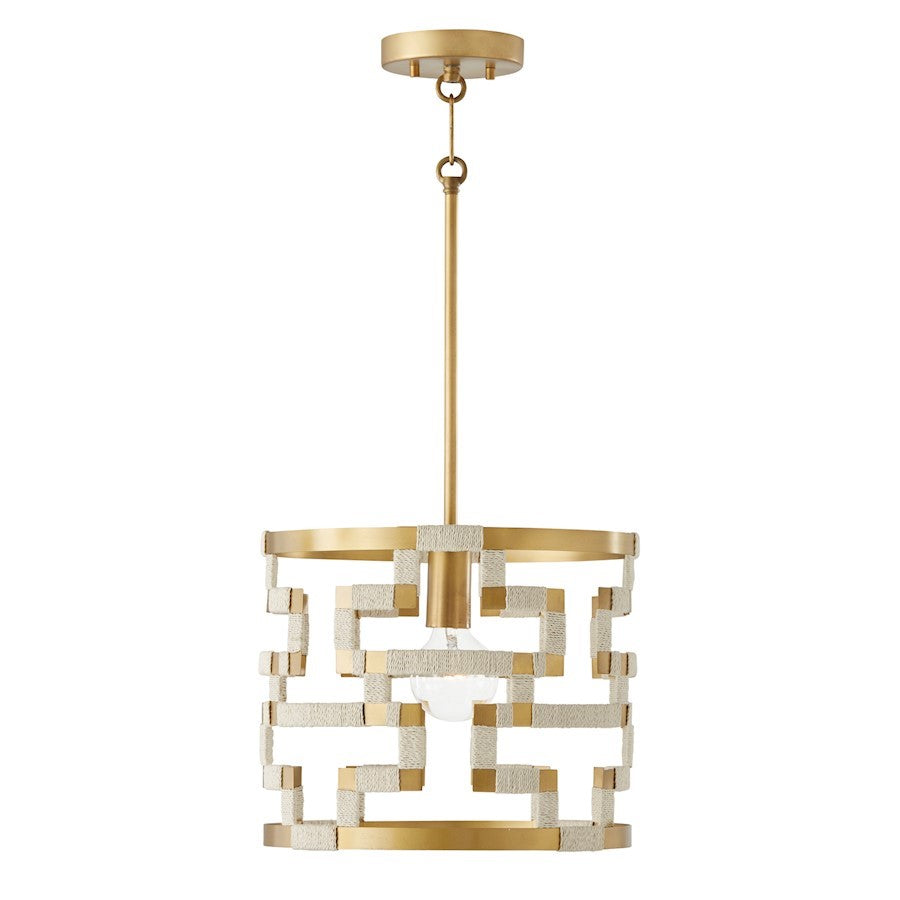 OPEN BOX: Capital Lighting Hala 1 Light Pendant, Bleached Brass - 341011NL