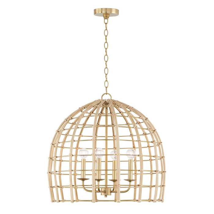 OPEN BOX: Capital Lighting Wren 4 Light Pendant, Matte Brass - 344141MA
