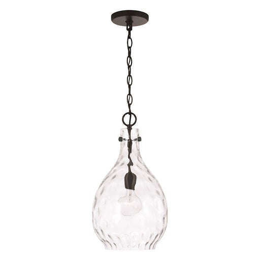 OPEN BOX: HomePlace Lighting Brentwood 1 Light Pendant, Black/Water - 349012MB