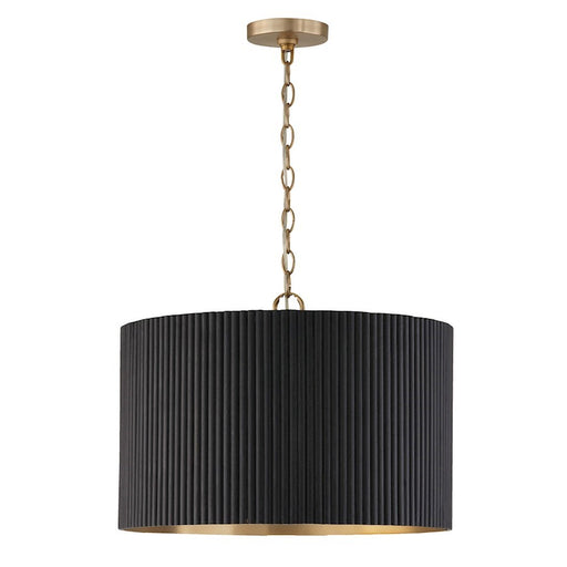 OPEN BOX: Capital Lighting Donovan 4Lt Pendant, Black Stain/Brass - CL350741KR
