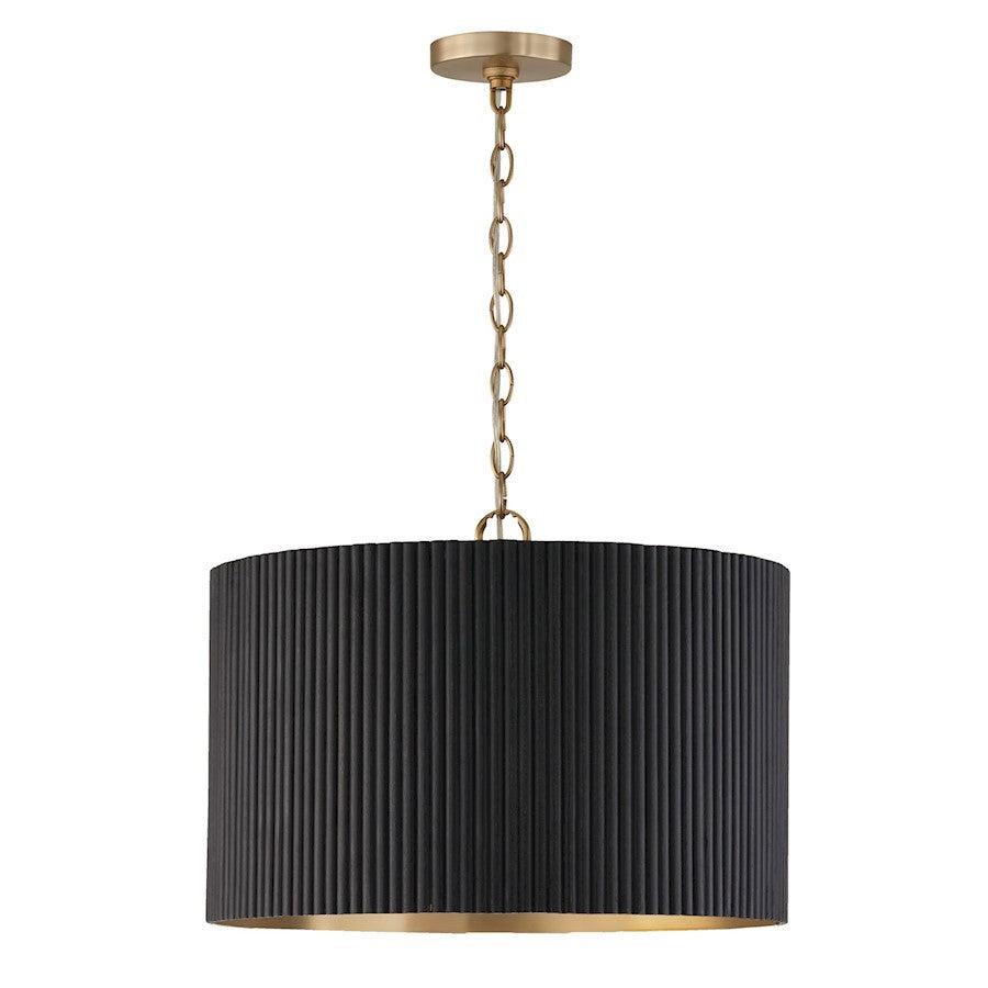 OPEN BOX: Capital Lighting Donovan 4Lt Pendant, Black Stain/Brass - CL350741KR