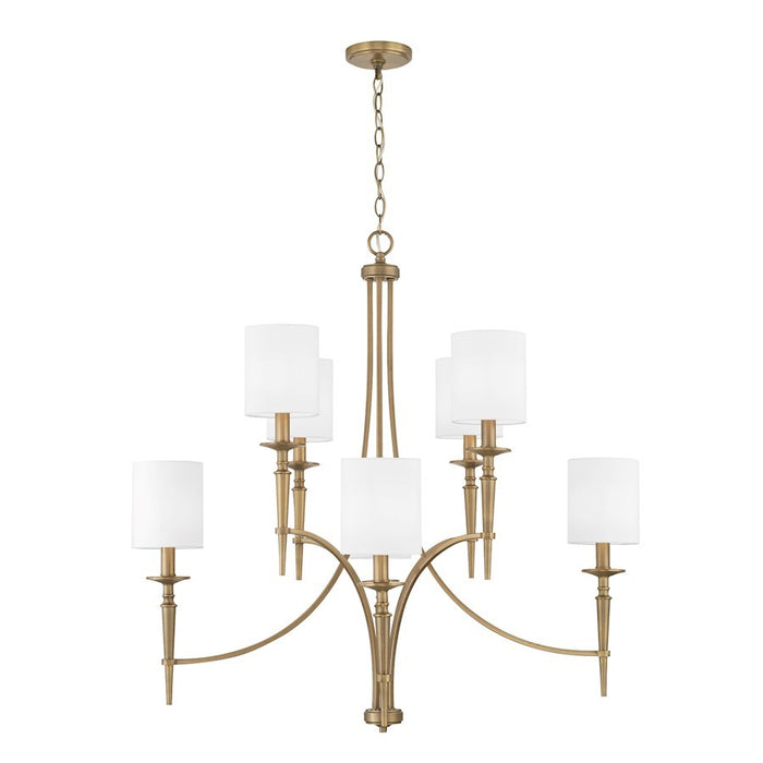 OPEN BOX: Capital Lighting Abbie 8 Light Chandelier, Aged Brass - 442681AD-701